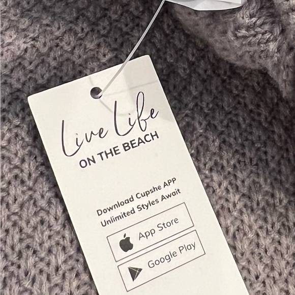 Women’s Cupshe Knit Open Gray Sweater Cardigan/Cover Up 1/2 to 3/4 Sleeve Size M - Picture 6 of 7